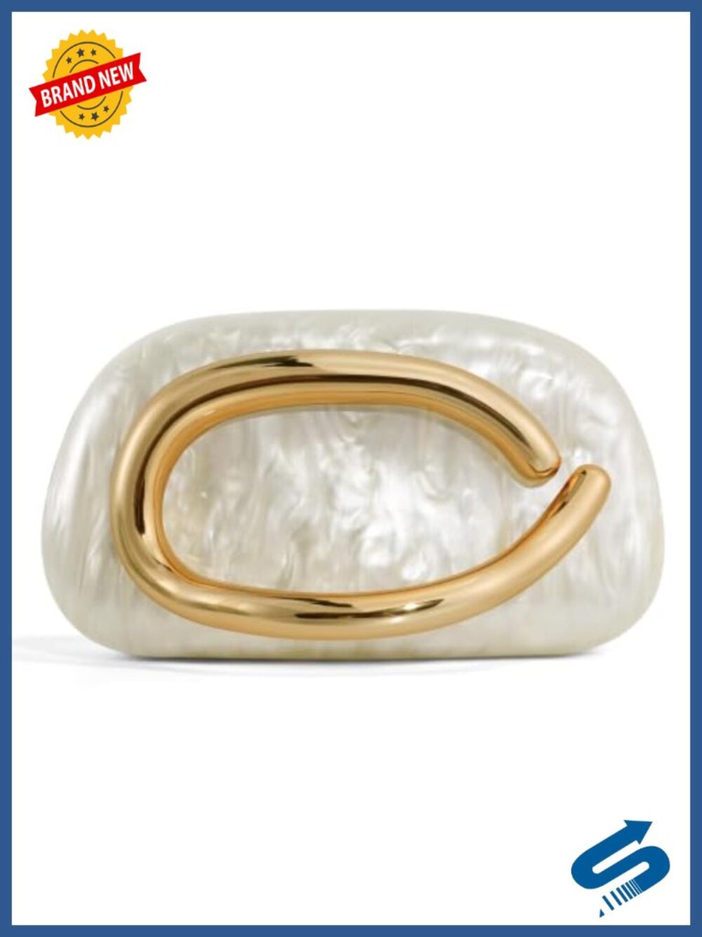 Acrylic Clutch Purse Detachable Gold Chain Crossbody Evening Bag
